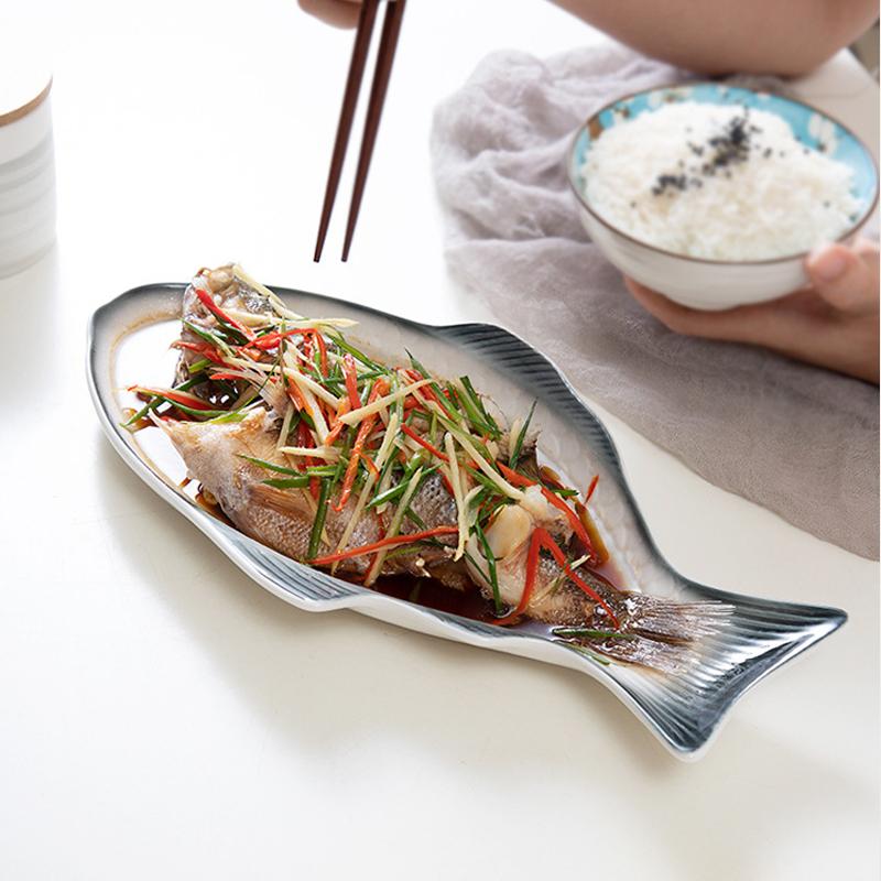 Японская керамическая тарелка для рыбы Белая неровная тарелка Здоровая посуда Кухонная посуда Тарелка для десерта Суши Пасты el Посуда