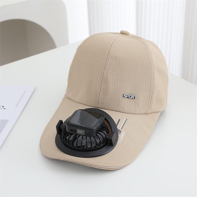 Summer new solar charging fan baseball hat sunshade sun protection men and women duck tongue travel fishing hat