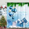Christmas Ball Shower Curtain Christmas Pine Tree Gift Winter Snowflake Cartoon Family Polyester Fabric Bathroom Decor Curtains