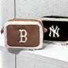 MLB Lamb Wool Crossbody Camera Bag: Unisex Autumn/Winter Fashion, Versatile Single Shoulder, Small Square Design, Perfect for Commuting.