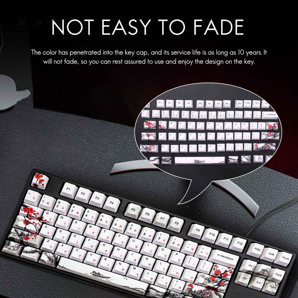 110 клавиш PBT колпачок для ключей с сублимационной сублимацией сливы вишневый профиль колпачок для ключей DIY механическая клавиатура набор клавишных колпачков японский