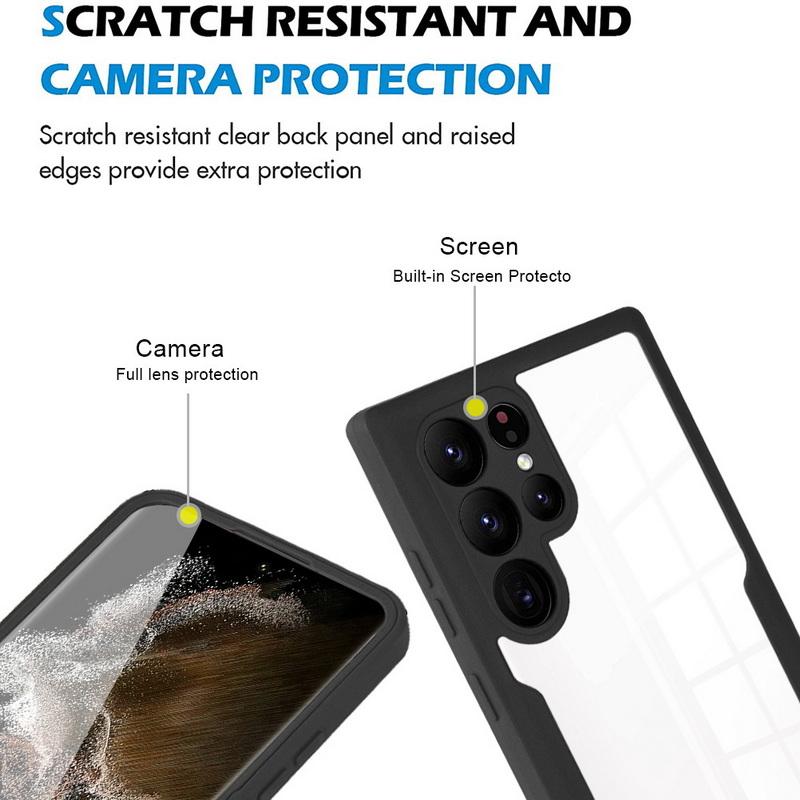 Luxury Clear 360 Full Body Case For Samsung S24 S23 S22 Ultra S21 FE Plus A53 A52 A32 A34 A13 A54 5G Front+Back Protective Cover