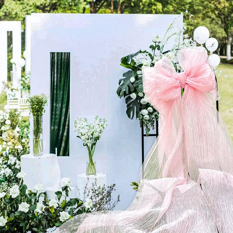 Xmas Large Pink Ribbon Bowknot Decoration Princess Girl Birthday Party Wedding Bridal Baby Shower Arch Cover Room Hanging Decor