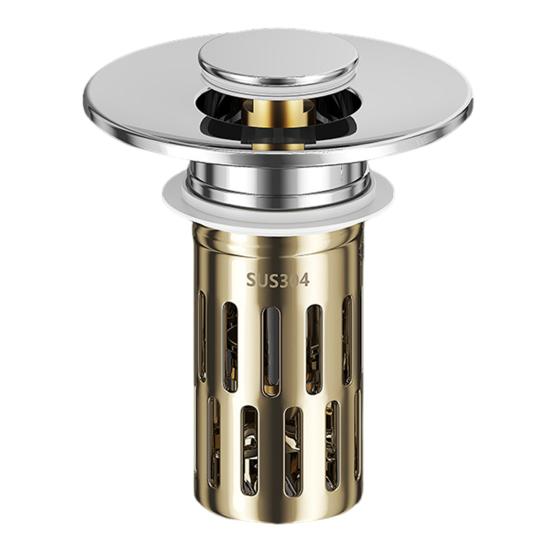 Латунный сердечник Заглушка для раковины Нержавеющая сталь Сливной фильтр для раковины в ванной комнате Легкая установка Защита от засоров Фильтр