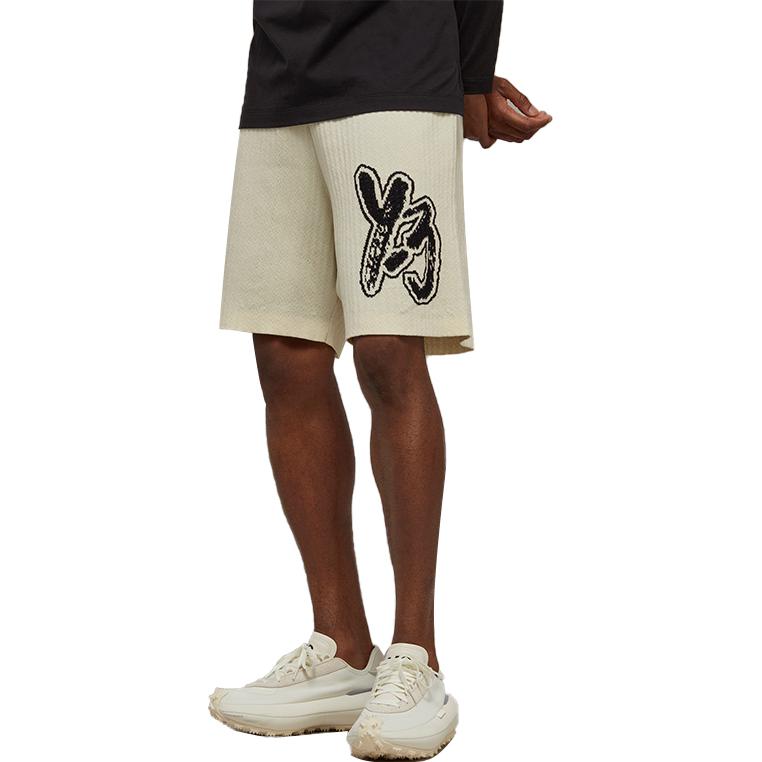 Y-3 Трикотажные шорты с логотипом, белые, унисекс, черные IA3105