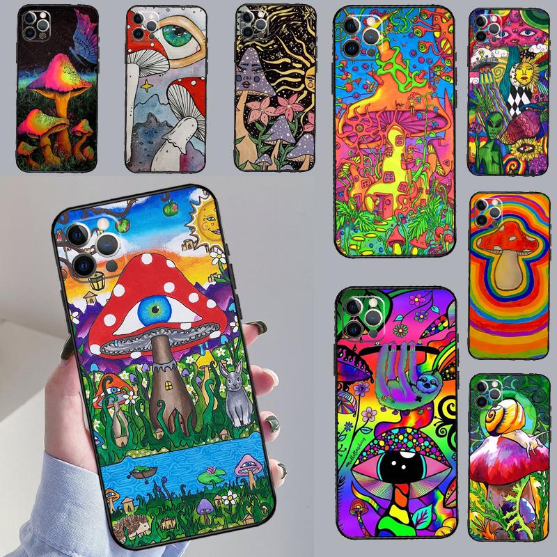 Trippy Psychedelic Mushrooms Phone Case For Samsung Galaxy S25 S20 S21 S22 S23 S24 Ultra S9 S10 Plus S24 FE Cover Shell