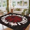 Red Hot Chili Peppers Design Crystal Velvet Rug Soft Decorative Mat for Bedroom Entrance