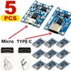 1/3/5 шт. Type-c/Micro/Mini USB 5V 3A 18650 TP4056 Модуль зарядного устройства для литиевых аккумуляторов Плата зарядки с функцией защиты Li-ion