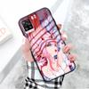Черный чехол для Xiaomi Redmi 13C Note 9 iPhone XR 7 8 14 15 11 12 13 X XS Pro Max Samsung A25 S23 S24 FE Ultra Plus Darling in the FranXX