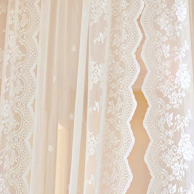 1 шт. кружевная занавеска французская полая пряжа вентиляция домашний декор французский экран белый шифон спальня принадлежности