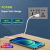 Великобритания 13A с USB Type-c 18W быстрая зарядка настенная силовая розетка вилка, Универсальный настенный выключатель света двойной USB электрическая розетка AC110-250V
