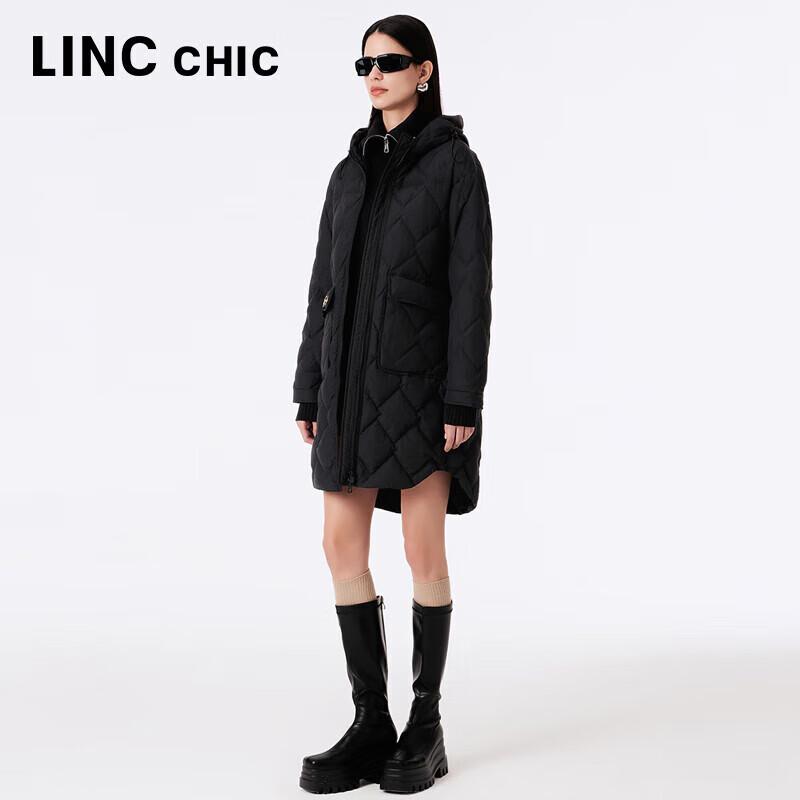JINYUJIE Женская пуховая куртка средней длины с капюшоном, легкая