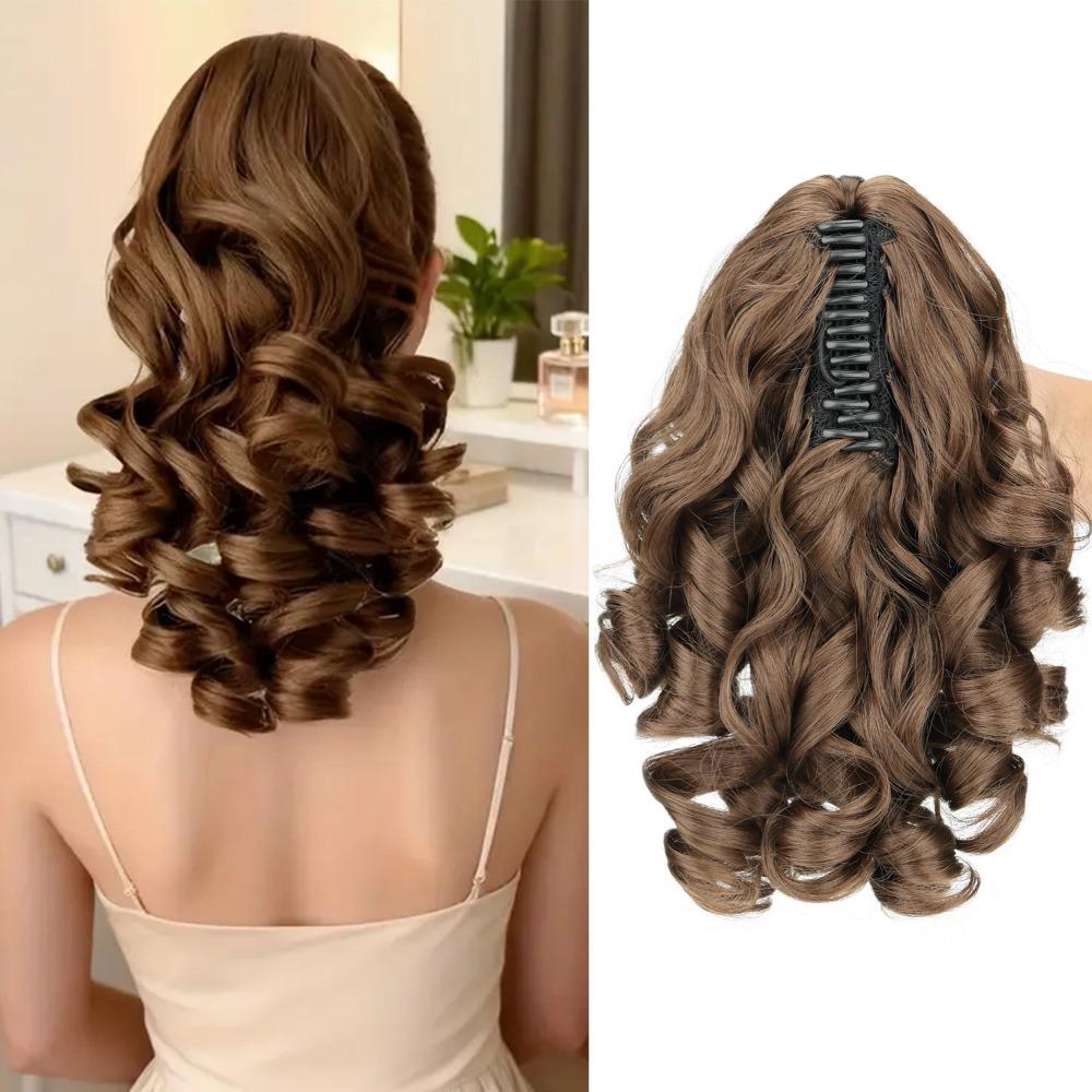 Synthetic Fiber Hair Ponytail Extension Natural Heat Resistant Ponytail Extension  Party Look