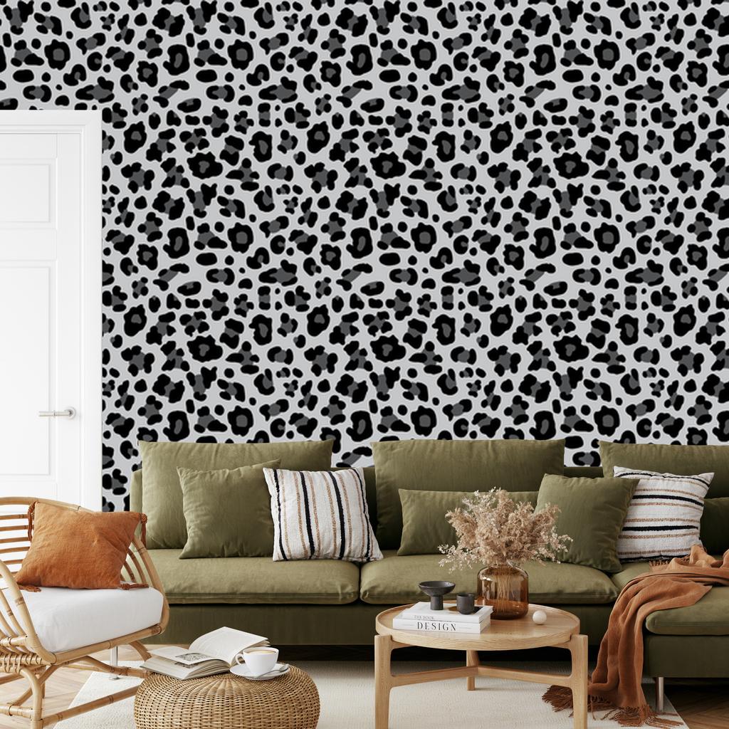 Wallpaper Gray Leather Graphite, Gray, Light Gray and Black 50x1000