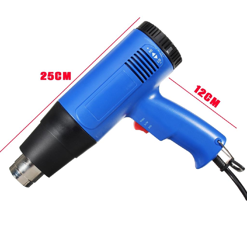 1800 Вт, 60-600 градусов Цельсия, регулируемый промышленный тепловой воздушный пистолет, вентилятор с горячим воздухом, двойной температурный мощный сушильный нагреватель