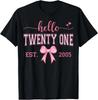 Здравствуйте Twenty One Est. Футболка для девочки на 21-й день рождения 'Кокетливый бант' 2005