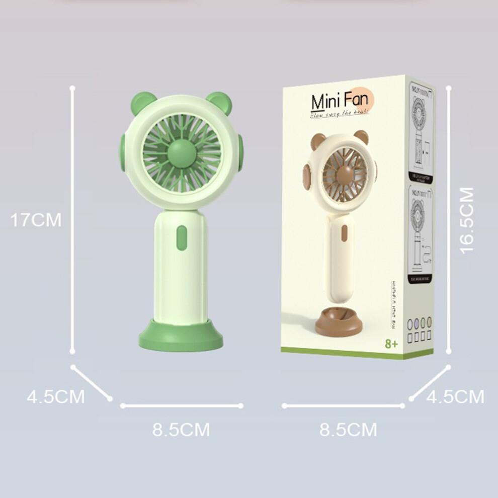 (Avocado Green) 1117A Mini Handheld Fan 3 Speeds Adjustable Summer Cooling Fan with Base