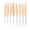 8Pcs Wood Crochet Hooks Set Large Beech Handle Sweater Knitting Tools 3.0mm‑6.5mm