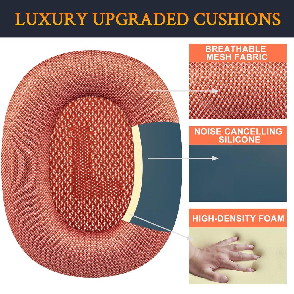 SOULWIT Комплект для замены и ремонта для AirPods включает сетчатую тканевую накладку на дугу, защитный аксессуар из ТПУ и силиконовые накладки для амбушюр и мягкий