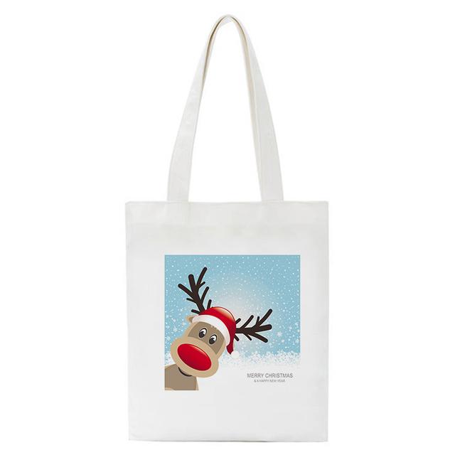 Christmas Gift Bag Shopper Bag Shopping Bag Vintage Canvas Bag Tote Bag Kawaii Shoulder Bag Handbag Cartoon Bolsa De Compras