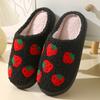 New Comfortable Home Cute Cartoon Strawberry Winter Cotton Slippers for Men and Women's Couples Thick Sole Warm Cotton Slippers
