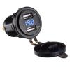 Waterproof Dual Usb Charger Socket Waterproof Power Outlet 3.1A With Voltmeter & Wire In-Line 10A Fuse For 12-24V Car Boat Marine Motorcycle