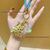 Gold 999 Fine Heart Castle Mobile Phone Pendant & High-End Keychain Gift