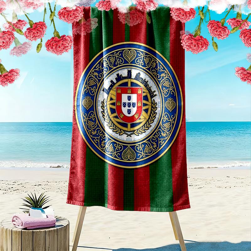 Royal Emblem Fabric beach towel soft Beach towel for vacation photos quick-drying swim towel Outdoor pool towel Absorbent bath towel