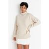 Stone Wide Pattern Soft Textured High Collar Knitwear Sweater Twoaw23kz00469