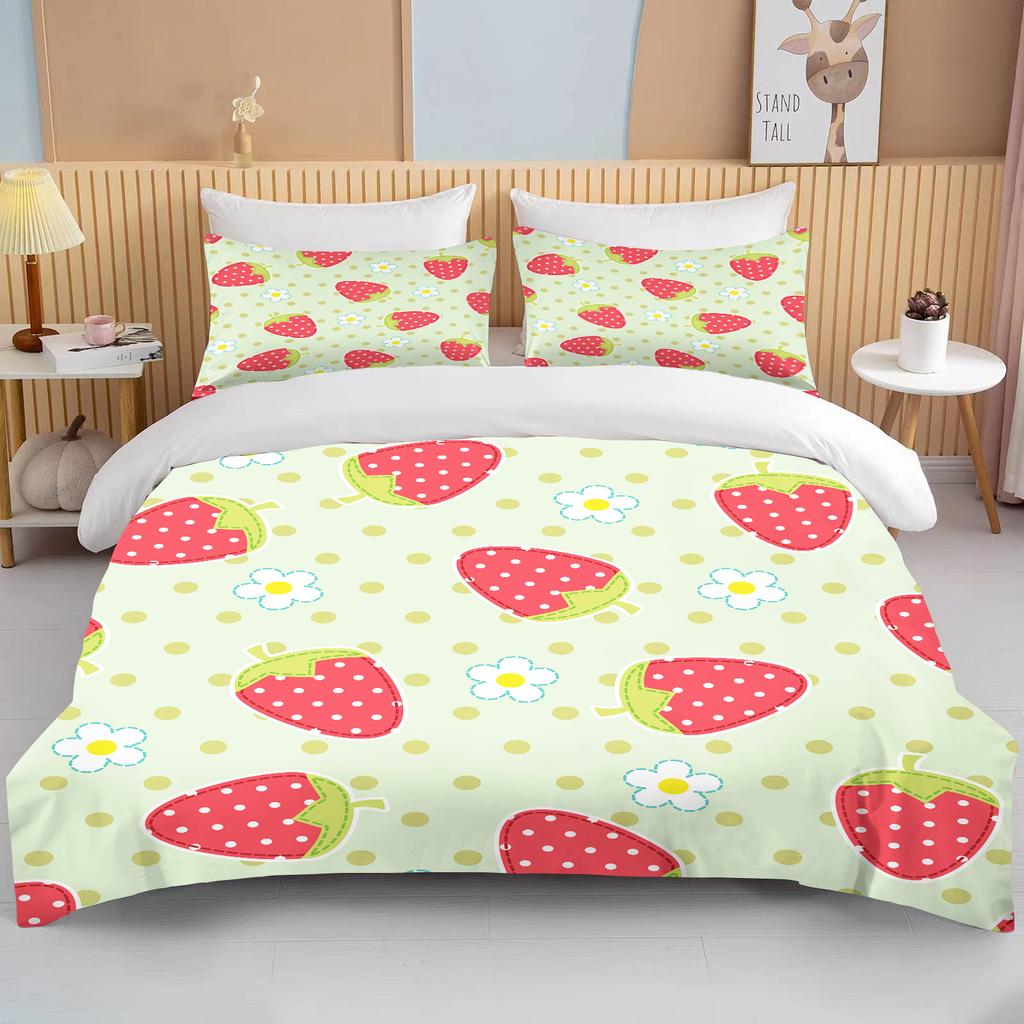 10 Sizes Fruit Pattern Bedding Three Piece Set King Size Double Bedding Set Microfiber Duvet Cover Set Queen Duvet Cover Set