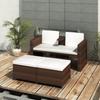 Day and Night - Day and Night 4-piece Garden Furniture Set and Brown Synthetic Rattan Cushions