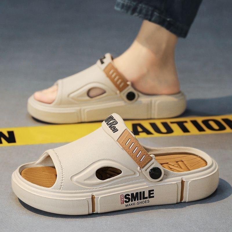 Летние тапочки с минималистичным дизайном для мужчин, пляжные, противоскользящие, для вождения и работы, доступны в больших размерах