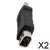 2 x 1394 6-контактный гнездовой - USB штекерный адаптер-конвертер