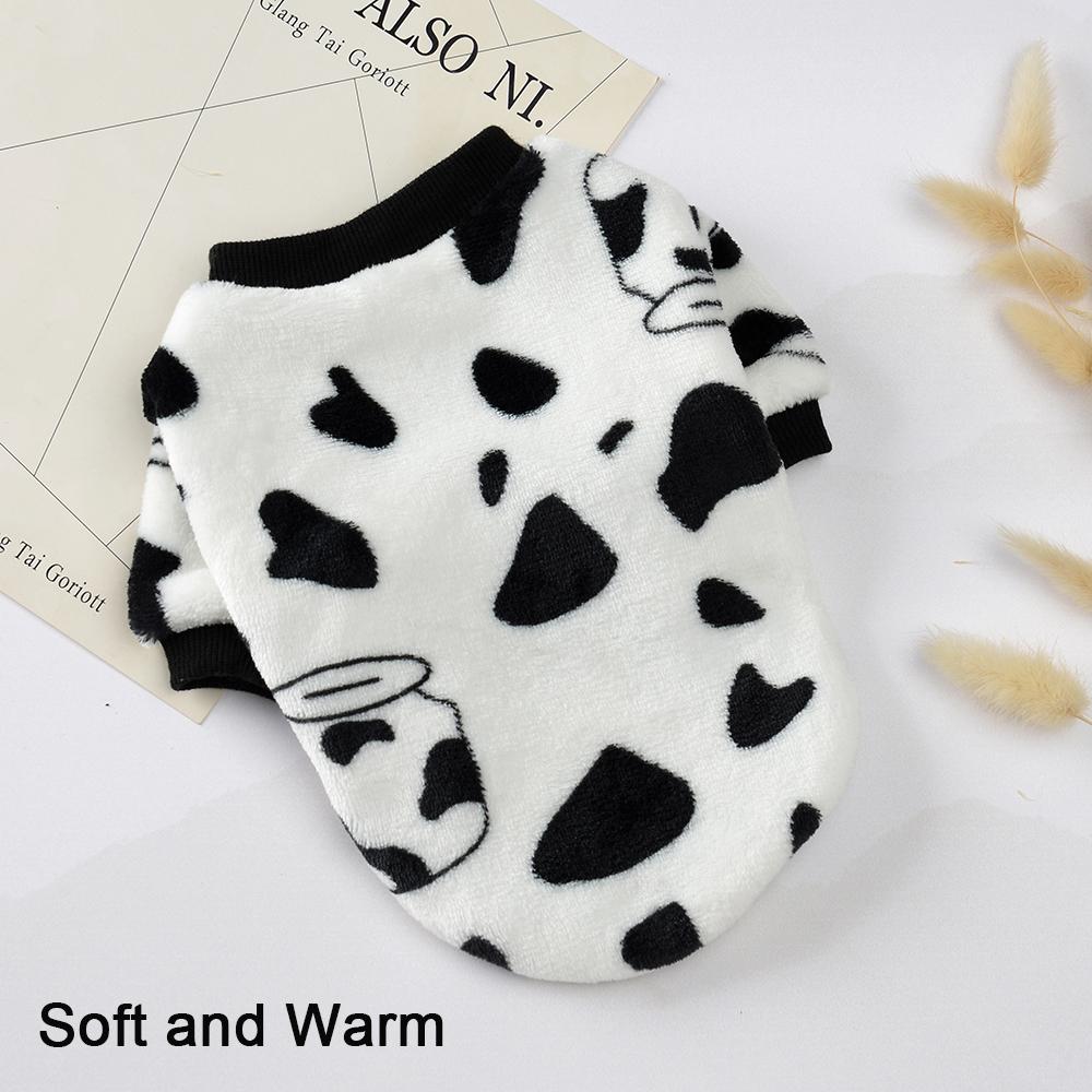 Теплая флисовая одежда для домашних животных, милое пальто с принтом, рубашка-рубашка для маленьких и средних собак, кошек, Тедди, зимний наряд для французского бульдога, чихуахуа