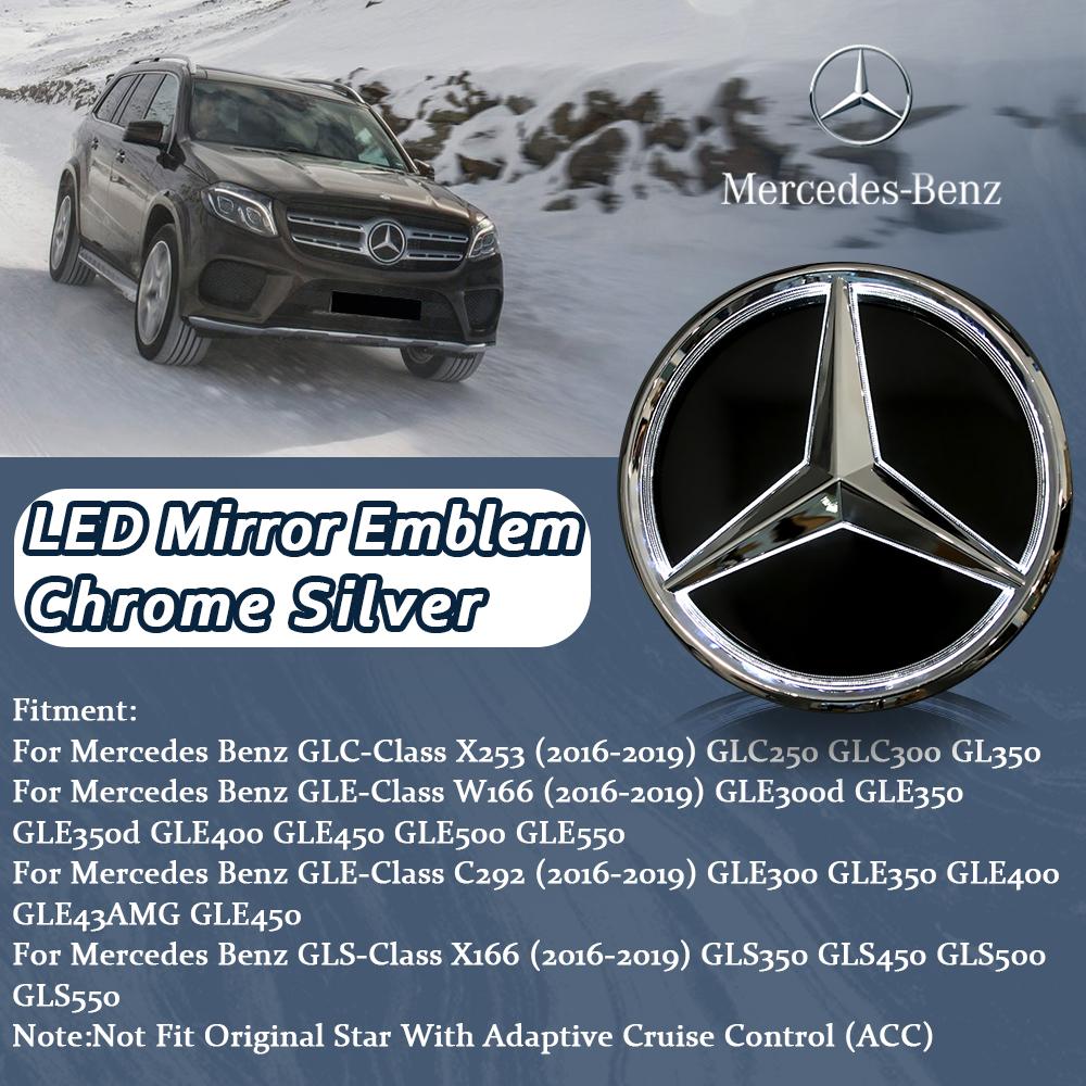 BWG1 New 2025 Hot Car Grille Emblem 3D Badge Front Grill Logo For Mercedes Benz GLC X253 GLE W166 C292 GLS X166 16-19 Matte Black OE