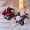 Artificial Rose Wreath for Candlestick Ornaments Silk Flower Garland Candle Holder Wreath Wedding Party Table Home Decoration