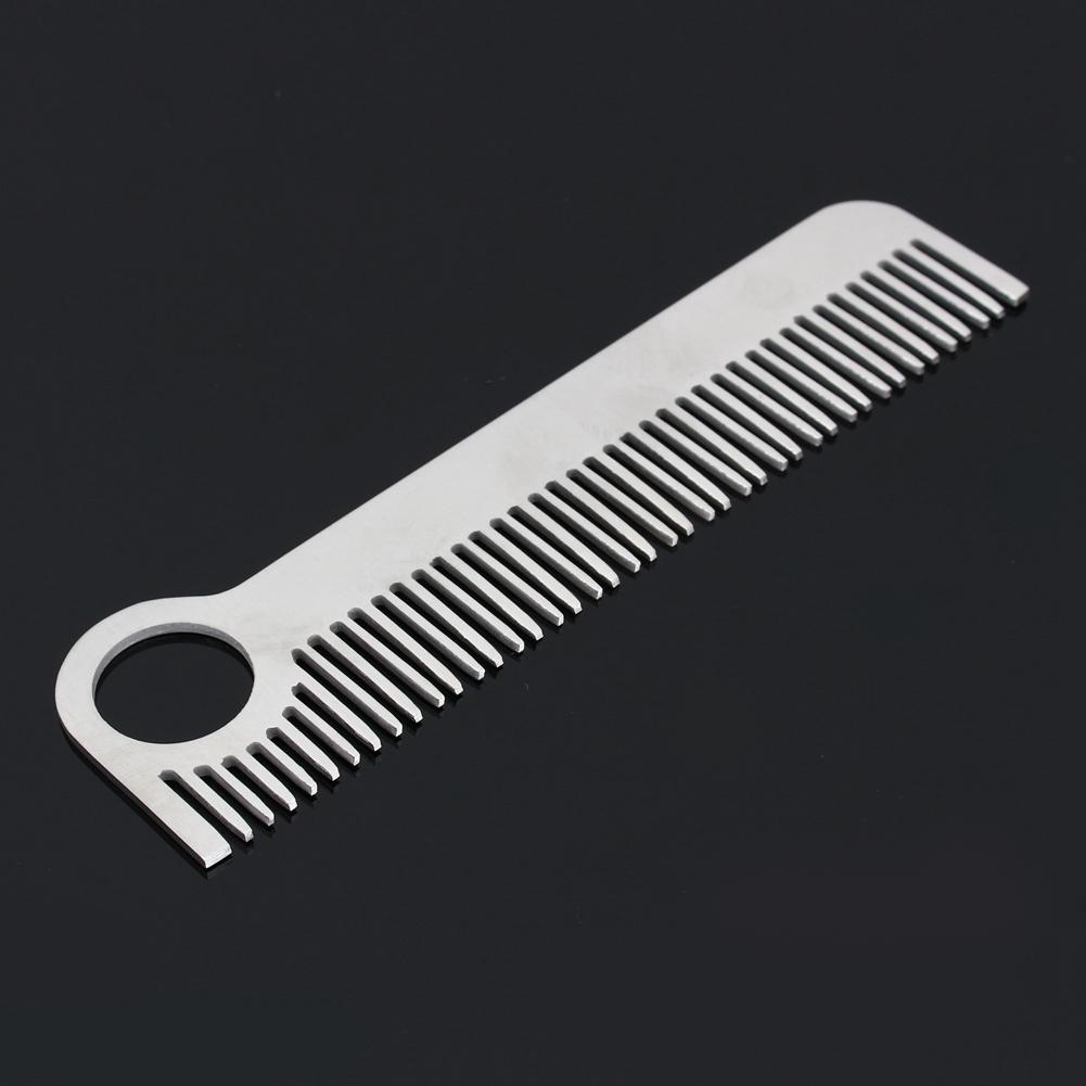 Карманный инструмент Нержавеющая сталь Матовый Минималистский Гравированный Металлический Гребень Для Усов и Волос