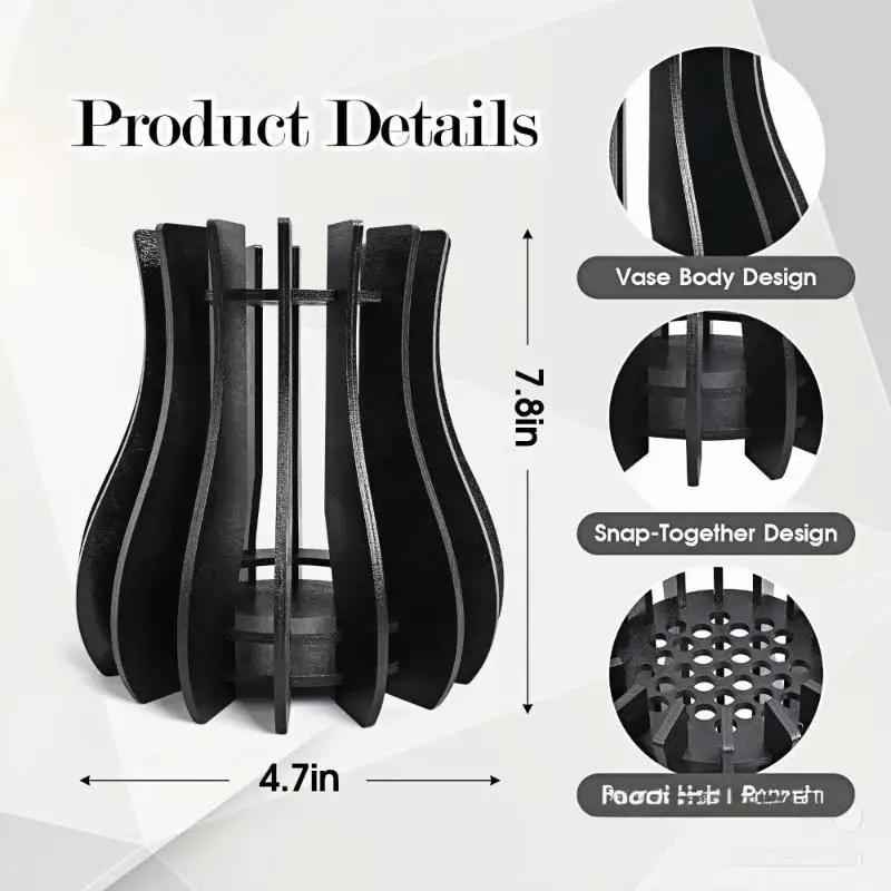 Деревянный набор ваз для роз/вишни/цветения/подсолнуха, для ботанической коллекции, стильная домашняя ваза, настольное украшение, подставка-пазл