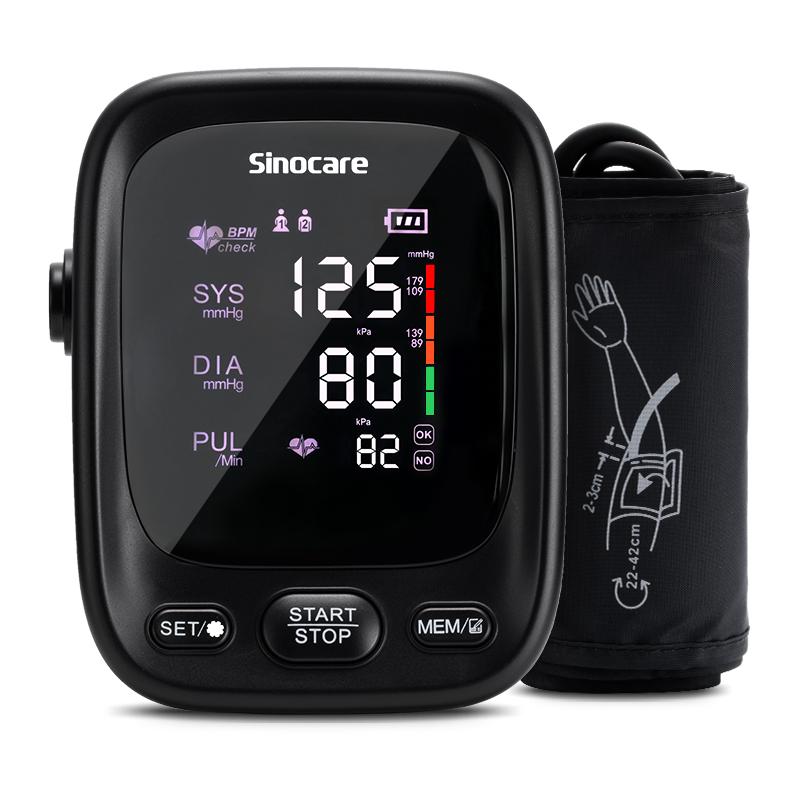 Sinocare New Tonometer Automatic Upper Arm Blood Pressure Machine BP Machine Cuffs with Pulse Rate Monitoring