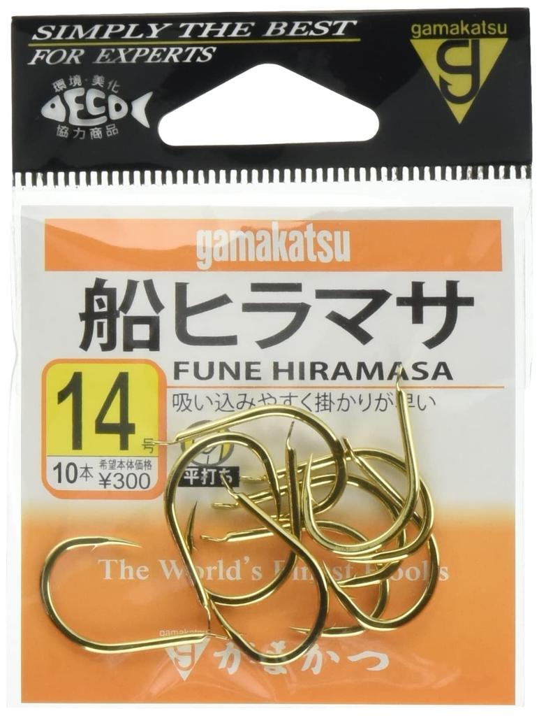 Gamakatsu Boat Yellowtail Hook, Gold, Size 14