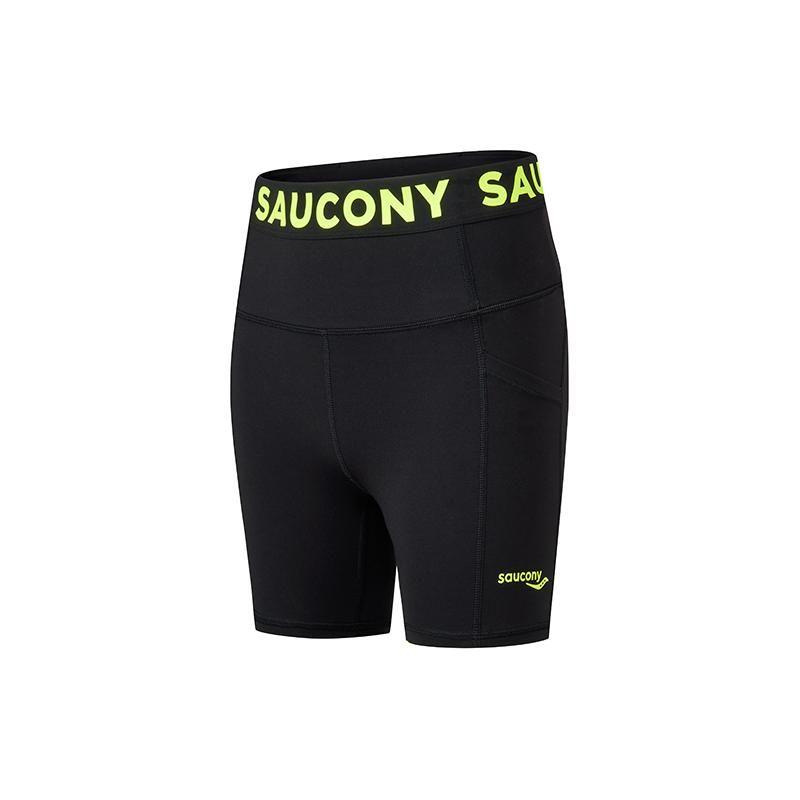 SAUCONY Шорты для фитнеса с принтом логотипа и букв, женские шорты черного цвета SC1249013A-BK01