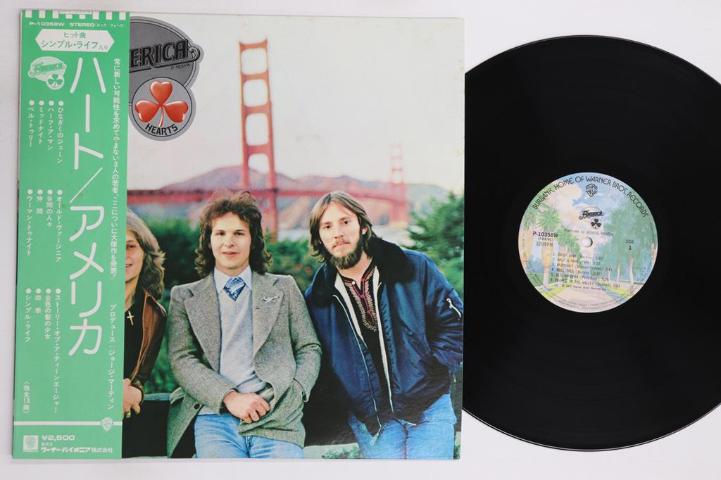 LP Record AMERICA - Hearts P10358W WARNER BROS 1975 Japan Obi Rock Used