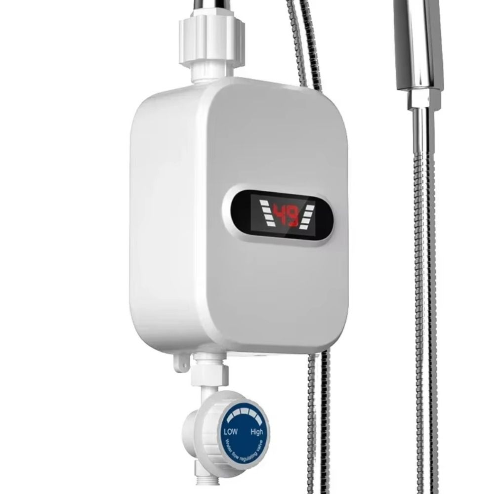 LCD Temperature Display Instant Electric Water Heater Waterproof Quick Heating Instant Hot Water Heater 3500 W Power