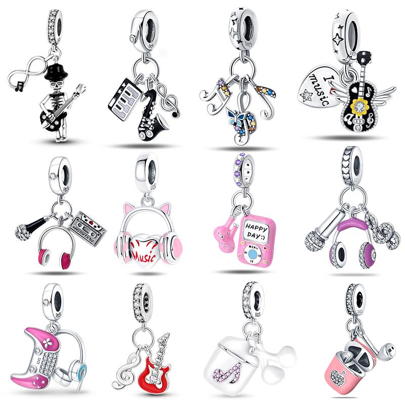 Шармы Медное Искусство Серия Музыкальная Тема Подвеска с Бусинами Для Оригинального Браслета 3 мм Ожерелье Женские Роскошные Изысканные Ювелирные Изделия Подарок