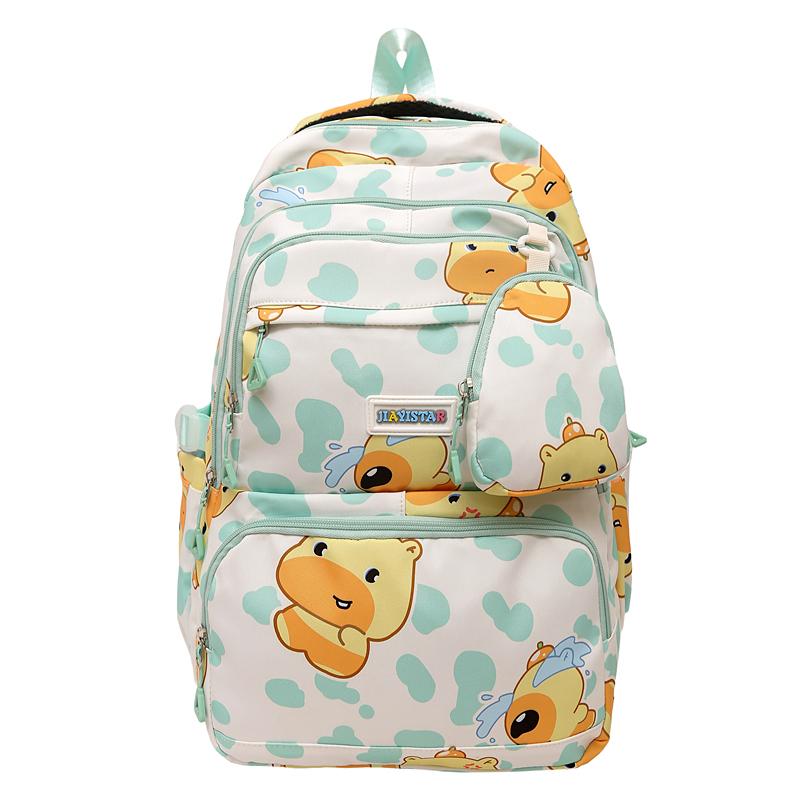 Мультяшный студенческий школьный рюкзак большой вместимости, легкий, женский рюкзак с кошельком для монет