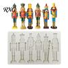 Sugarpaste Mold Nutcracker Fondant Molds, Christmas Soldier Pattern Silicone Xmas Resin Baking Food Grade Multicolor Cake Decor for DIY Candy