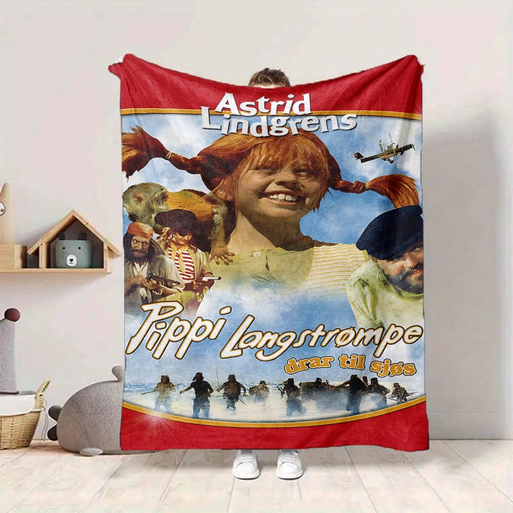 1pc Pippi Longstocking Blanket Soft All Season Throw with Vibrant Design, Perfect for Home, Travel, and Gifts, Ideal for Naps and Camping