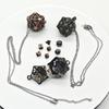 1 Set 20-sided Hollow Metal Dice Necklace TRPG Polyhedral Dice Necklace Kids Girl Boy
