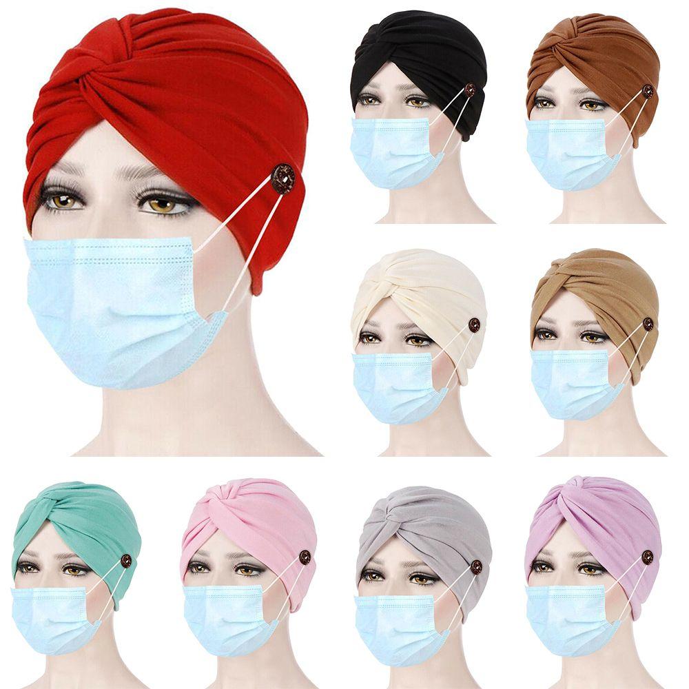 Hair Loss Hat Adjustable Ear Protection Cancer Chemo Cap Head Wrap Bandana Scarf Muslim Turban