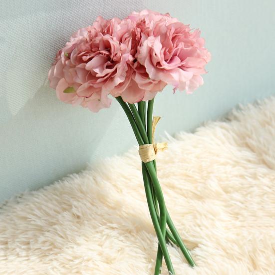 5 глав искусственный пион поддельные цветы свадебный букет свадебный декор гортензии